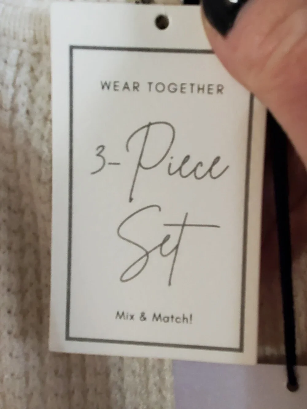HAPPILY GREY 3 PIECE SET NWT MED CREAM COLOR LOUNGE SET WAFFLE.Hooded